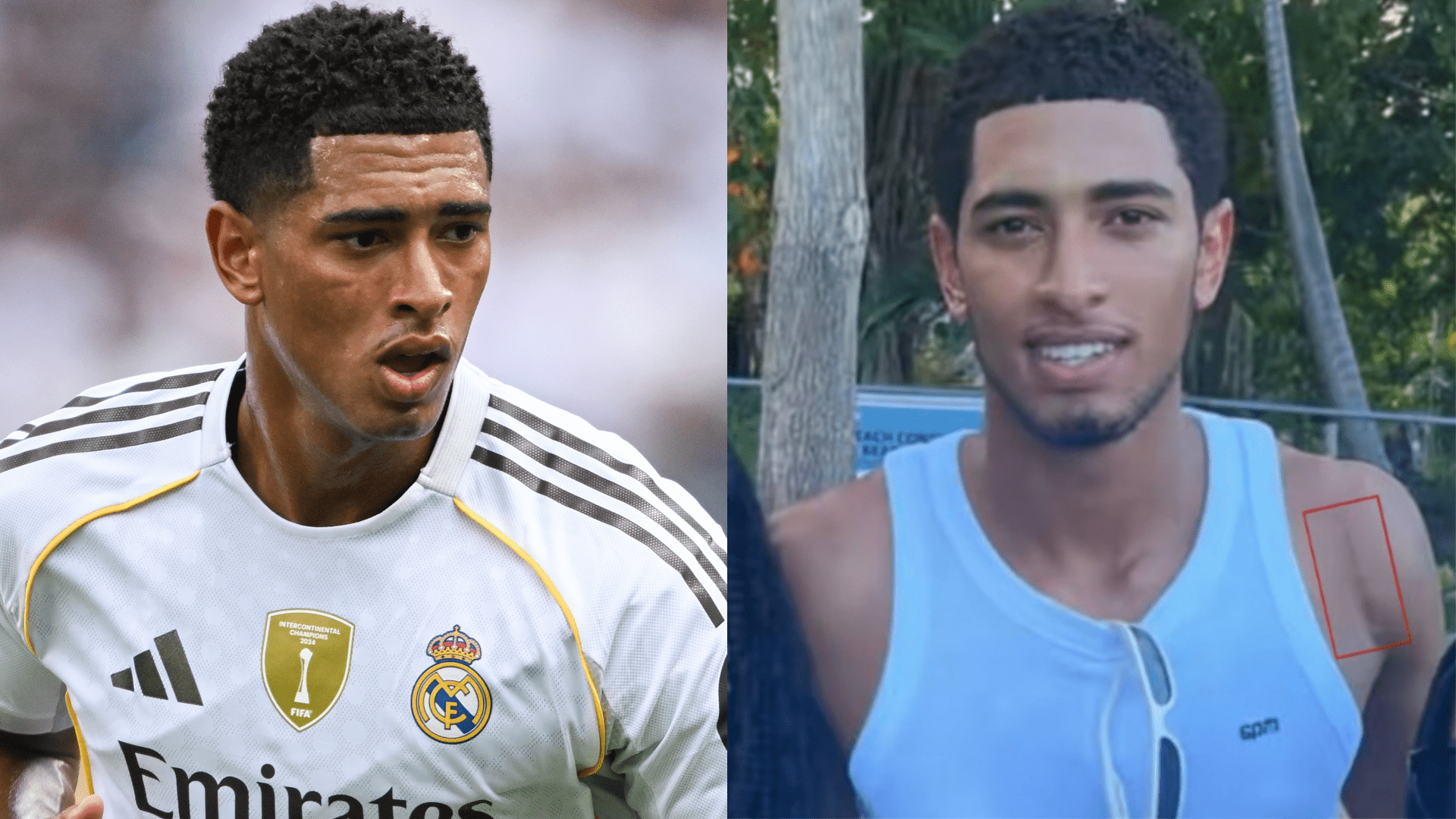 نجم ريال مدريد جود بيلينجهام يظهر ندبة جراحة الكتف بينما يستعد الدولي الإنجليزي للجلوس خارج بداية موسم 2025-2026